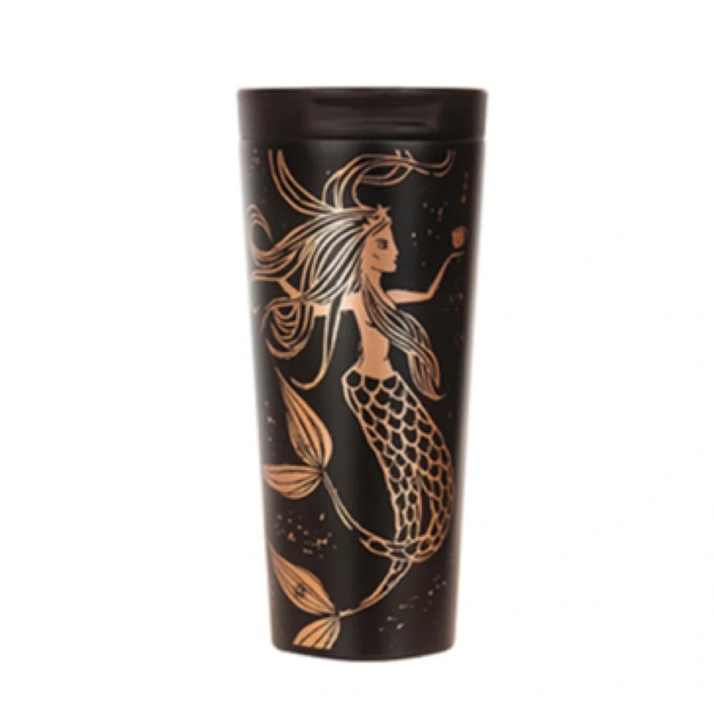 Starbucks Stainless Steel Matte Black Gold Siren
